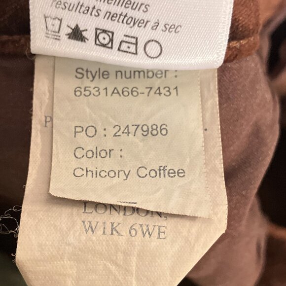 PAIGE Size 32 Cindy Twisted Seam Slit Pant In Chicory Coffee‎ Brown Velvet Crop - Picture 6 of 6